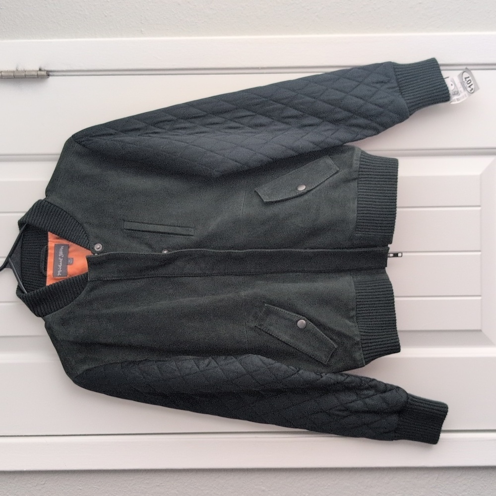 Michael Stars Suede Bomber Quilted Jacket